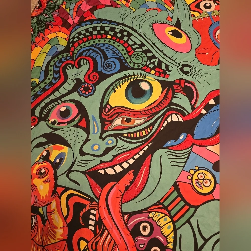 Colorful Monsters Eyeballs Wall Tapestry